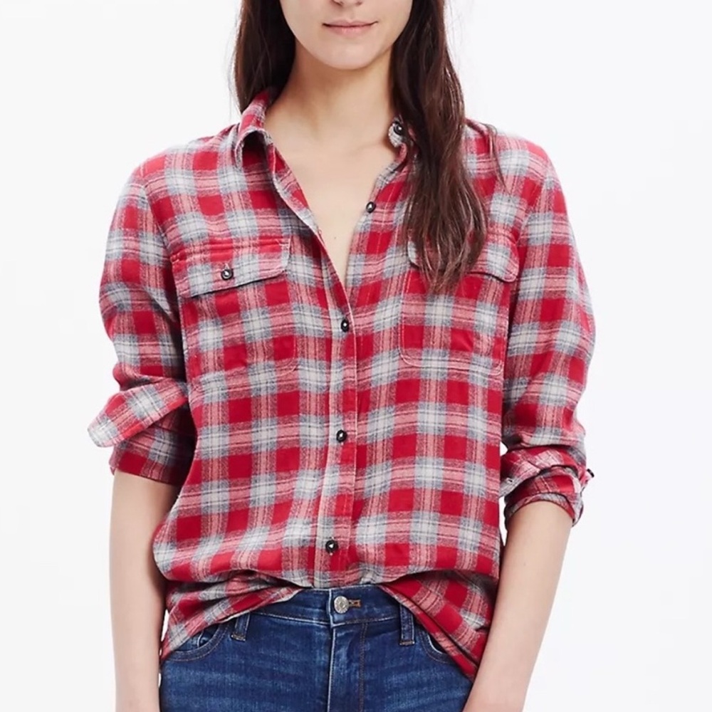 Madewell Ex-Boyfriend Flannel Shirt in Fairfax Plaid